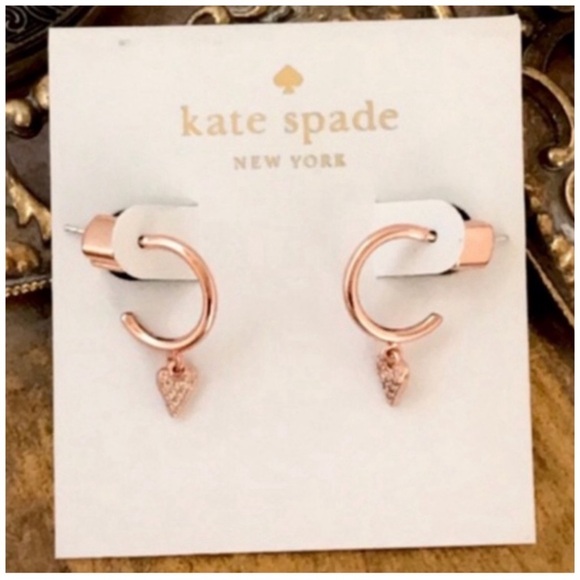 KATE SPADE • Heart Huggies Hoop Earrings - Picture 6 of 6